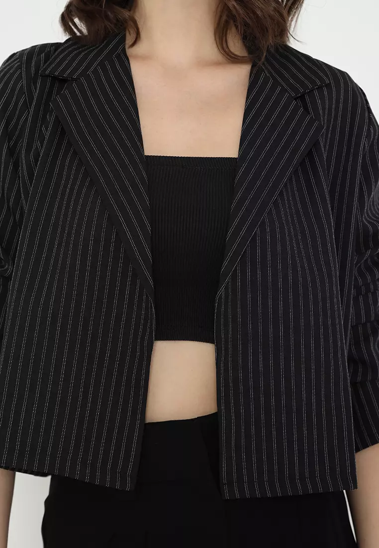 Mannequin Stripe Crop Blazer