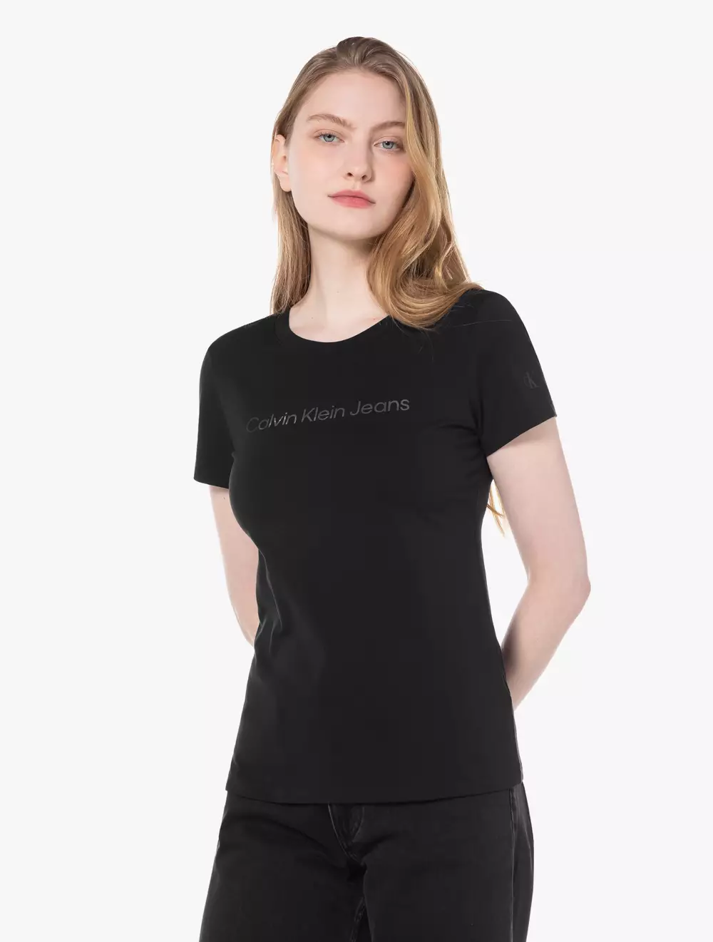 CALVIN KLEIN JEANS - INSTITUTIONAL SLIM FIT SHORT SLEEVE T-SHIRT - Black - black