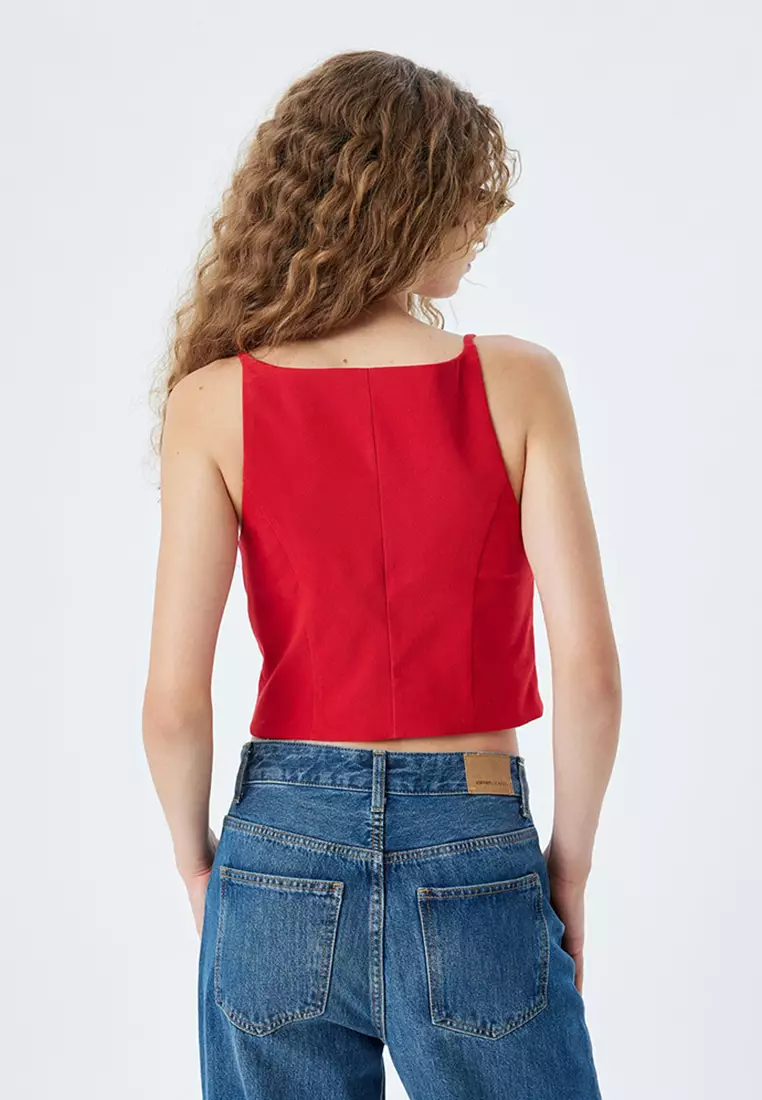 Square Neck Crop Vest