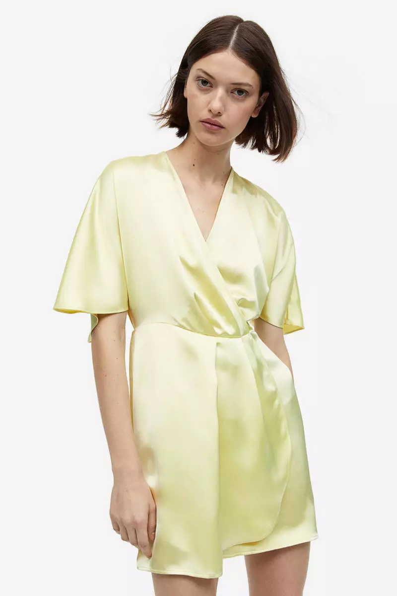H&m satin wrap dress store
