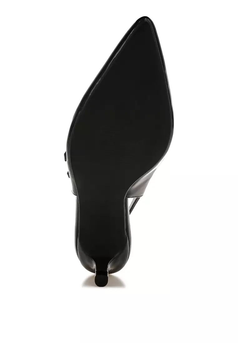 Sandal Slingback Tali Tiga Warna Hitam