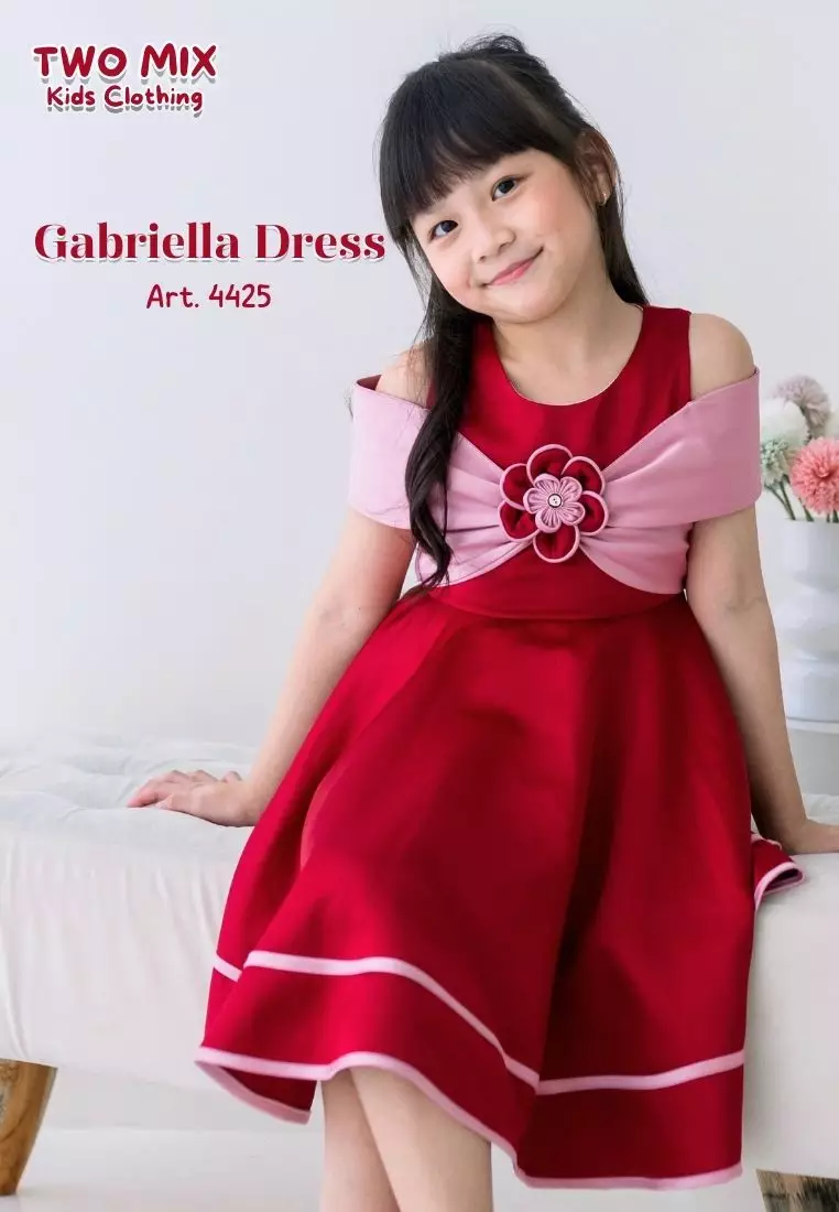Two Mix - Gabriella Dress - Dress Natal Anak Perempuan - Christmas Dress 1-12 Tahun 4425
