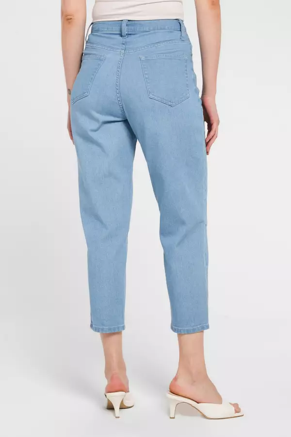 MINIMAL - Barrel Cropped Denim Pants - Blue Light Warna Blue_Light