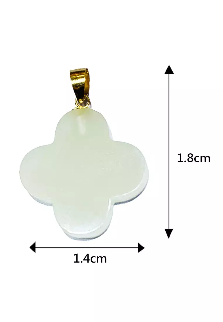 [SPECIAL] LITZ 18K Jade Pendant With 14K Gold Plated 925 Silver Chain JP010