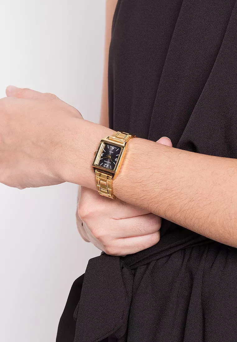 Analog Watch 20122256-Gld - Black Dial Numbers