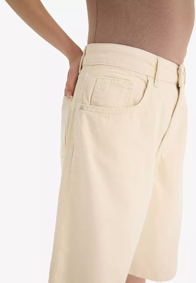 Coool Normal Waist Short Leg Gabardine Bermuda Shorts F3133Ax25Hs
