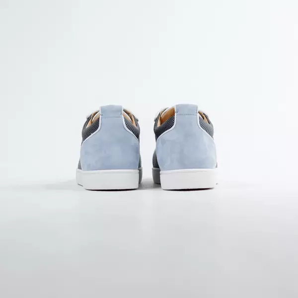 Sepatu CL CHRISTIAN LOUBOUTIN LOUIS JUNIOR SPIKE SILVER BLUE WHITE SNEAKER 100% ORIGINAL