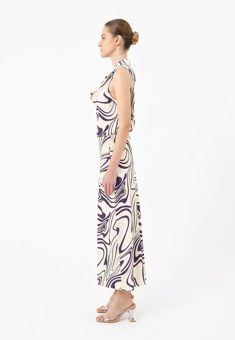 Gaia Printed Satin Skirt