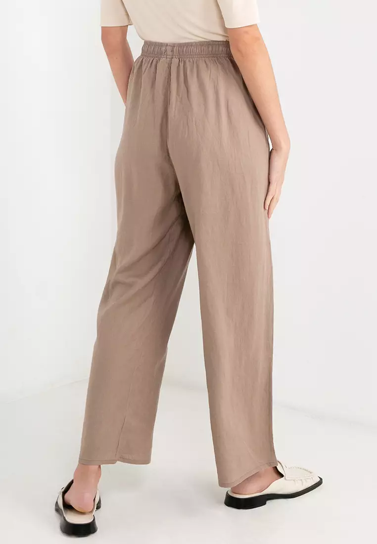 Women's Linen High Waist Wide Leg Pants 05412015