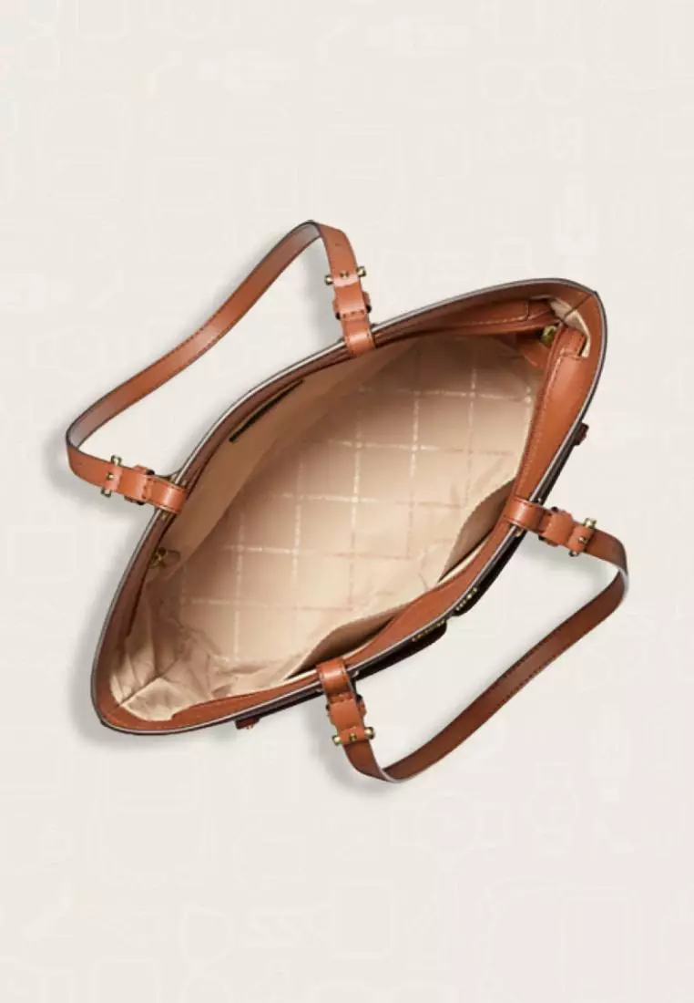 Michael Kors Jet Set Medium Logo Pocket Tote Bag Brown