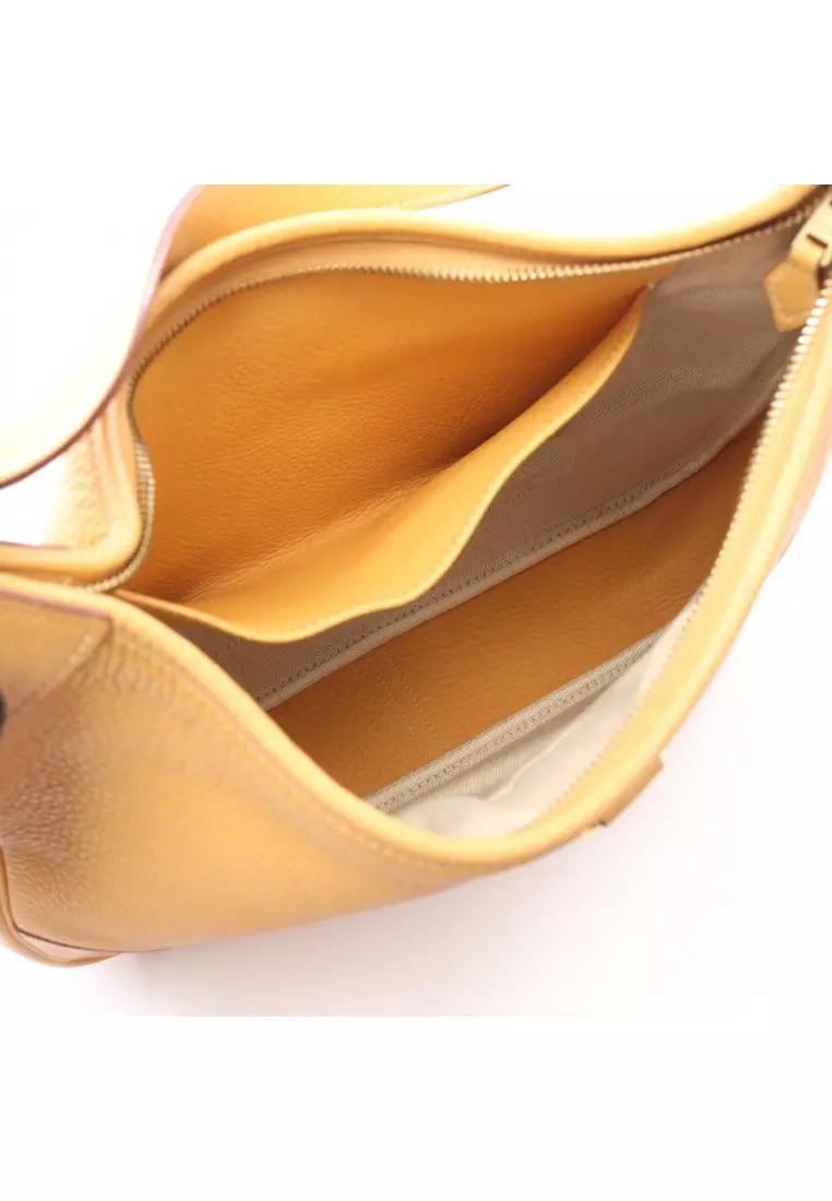 Pre-Loved Hermès trim 35 Jaune one shoulder bag Clemence leather yellow gold hardware □K stamp