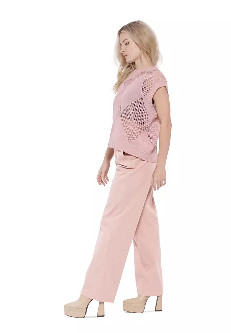 Pink Knitted Sleeveless Top