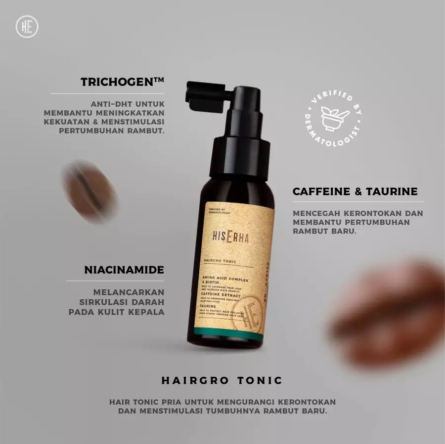 HISERHA Bundling Hairgro Series - Shampoo + Tonik Anti Rontok Khusus Pria