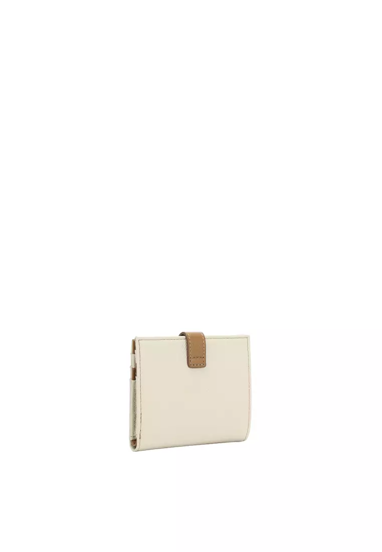 Snap Button Wallet - Beige