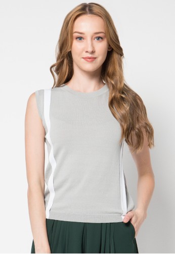 Sleeveless Knit Top Grey (Free Size)