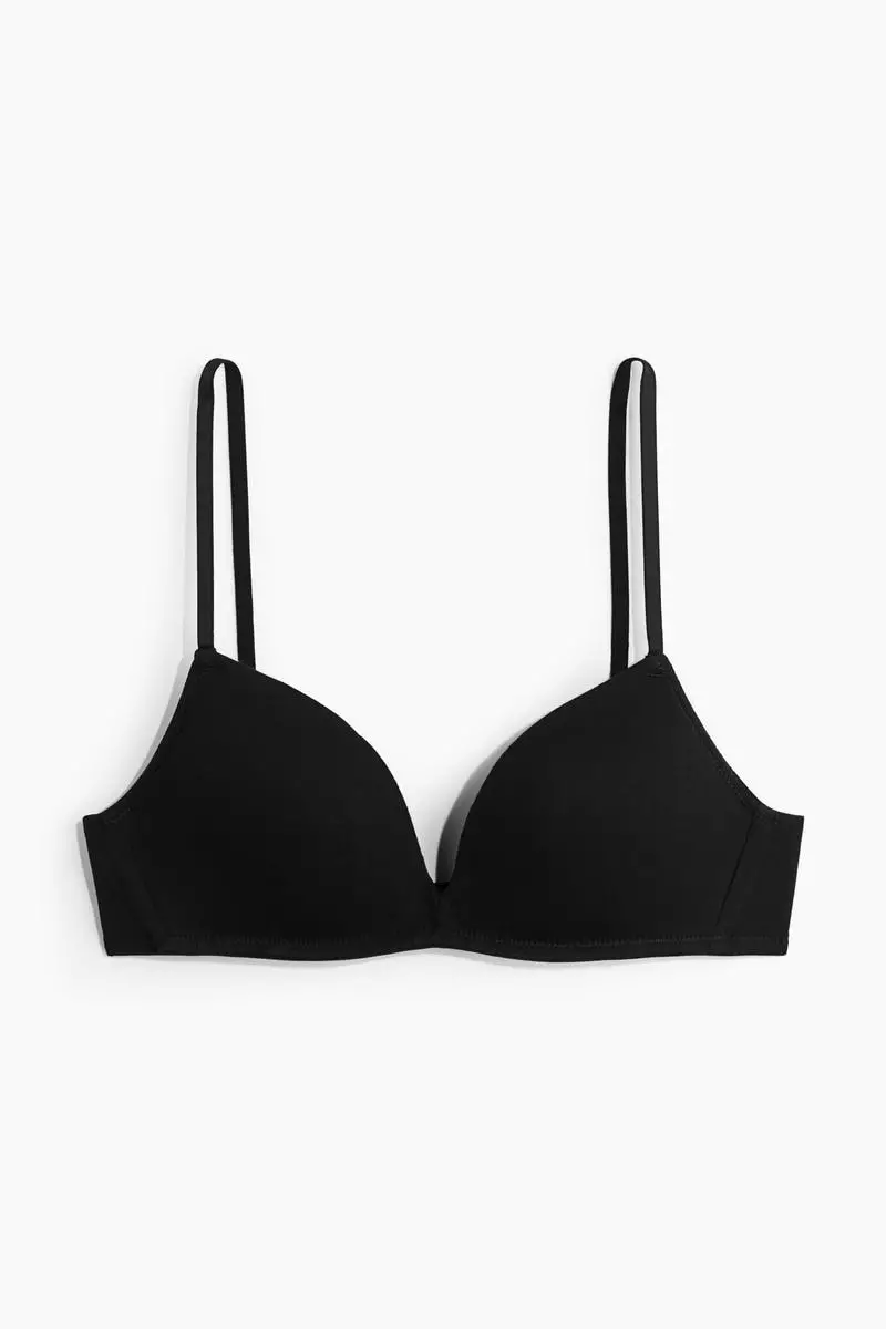 Non-wired cotton push-up bra
