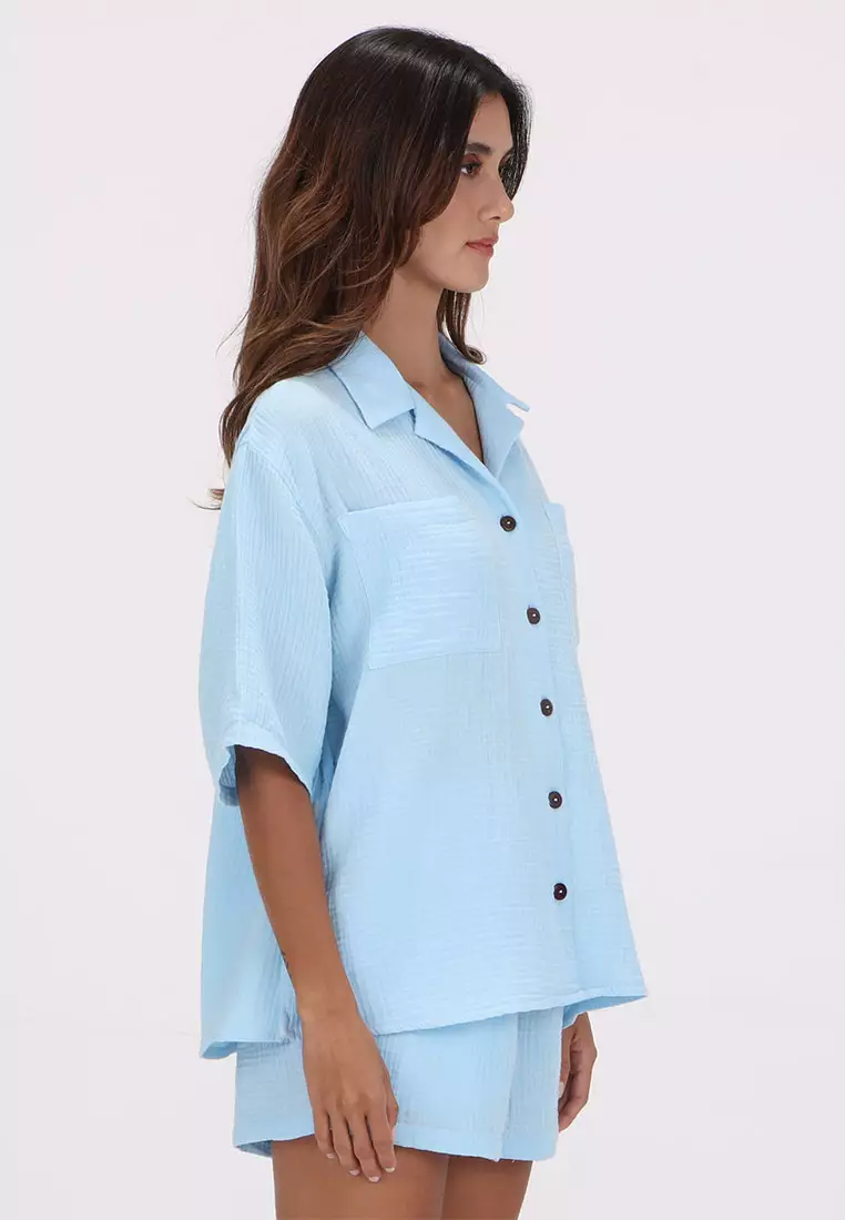 GSH LAYOVER SHORT SLEEVE SHIRT SOFT BLUE
