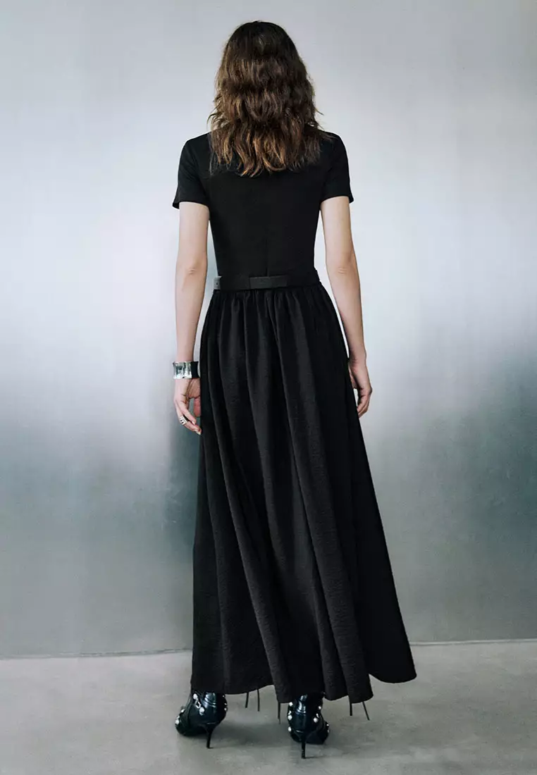 Crew Neck Skinny A-Line Dress