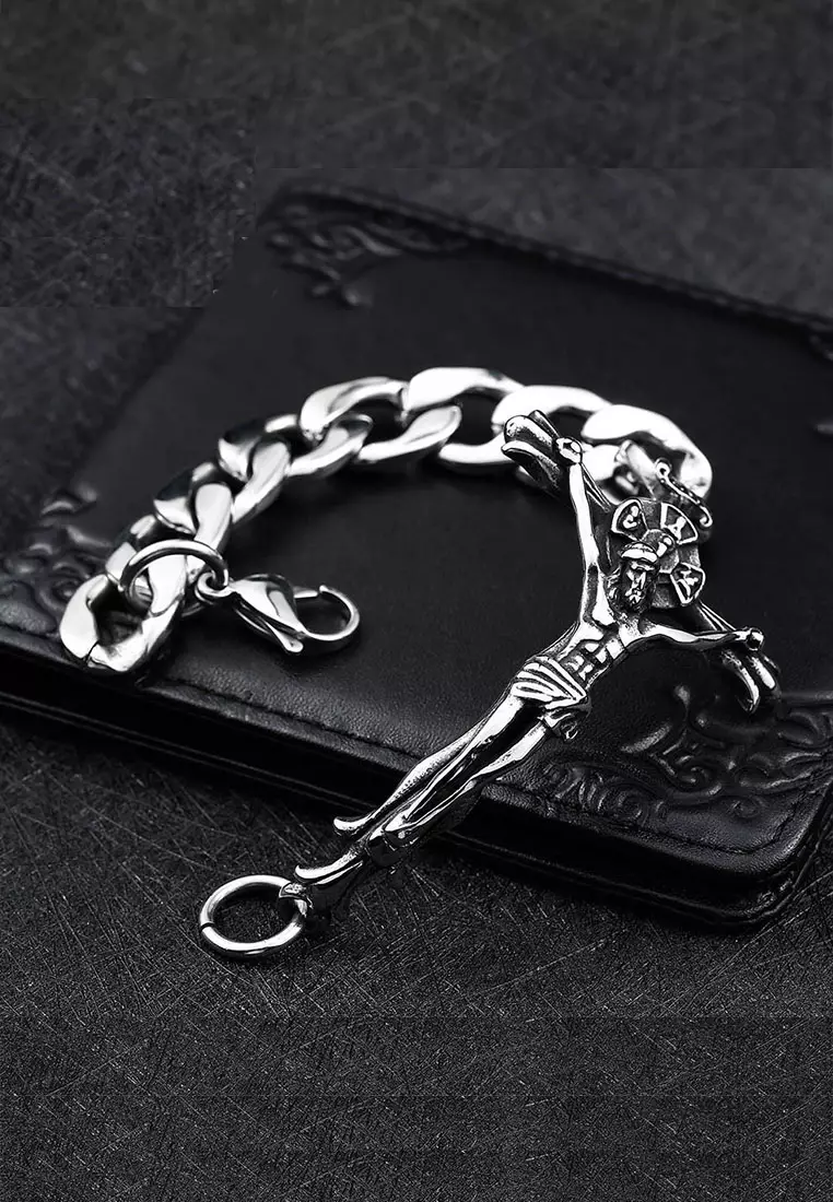 Mens deals crucifix bracelet