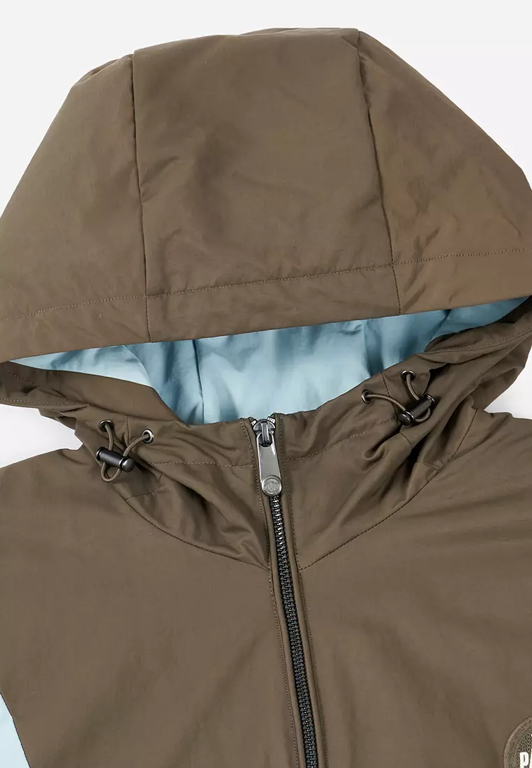 MEN'S LOGO LOOSE FIT COLOR BLOCKS HOODED JACKET