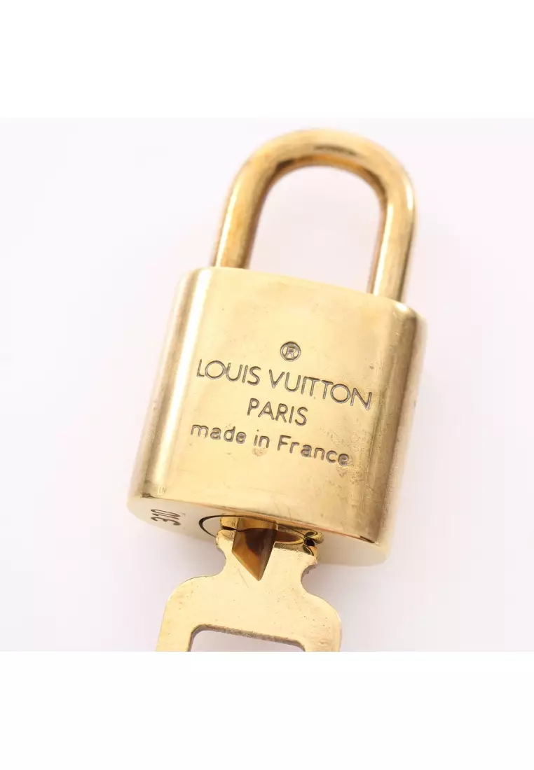 Louis Vuitton Sterling Silver Lock and Key Cufflinks w/Damier