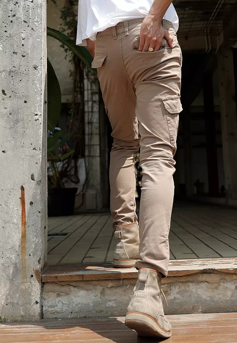 Jual Oxcon Celana Chinos Cargo Pants SlimFit Stretch Beige OXCON Original  2024