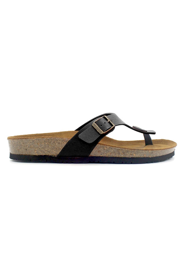 Prague - Black Leather Sandals & Flip Flops