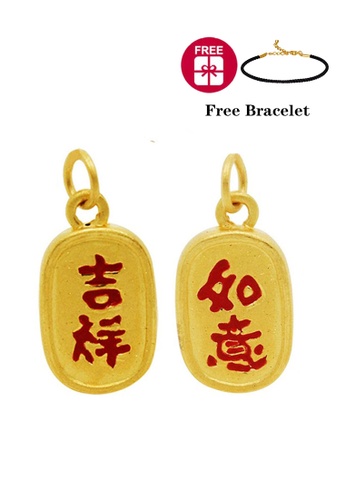 LITZ gold [Free Bracelet] LITZ 999 (24K) Gold Ruyi Pendant 吉祥如意 EP0076 (1.28g) 7C4F8AC470D43EGS_1