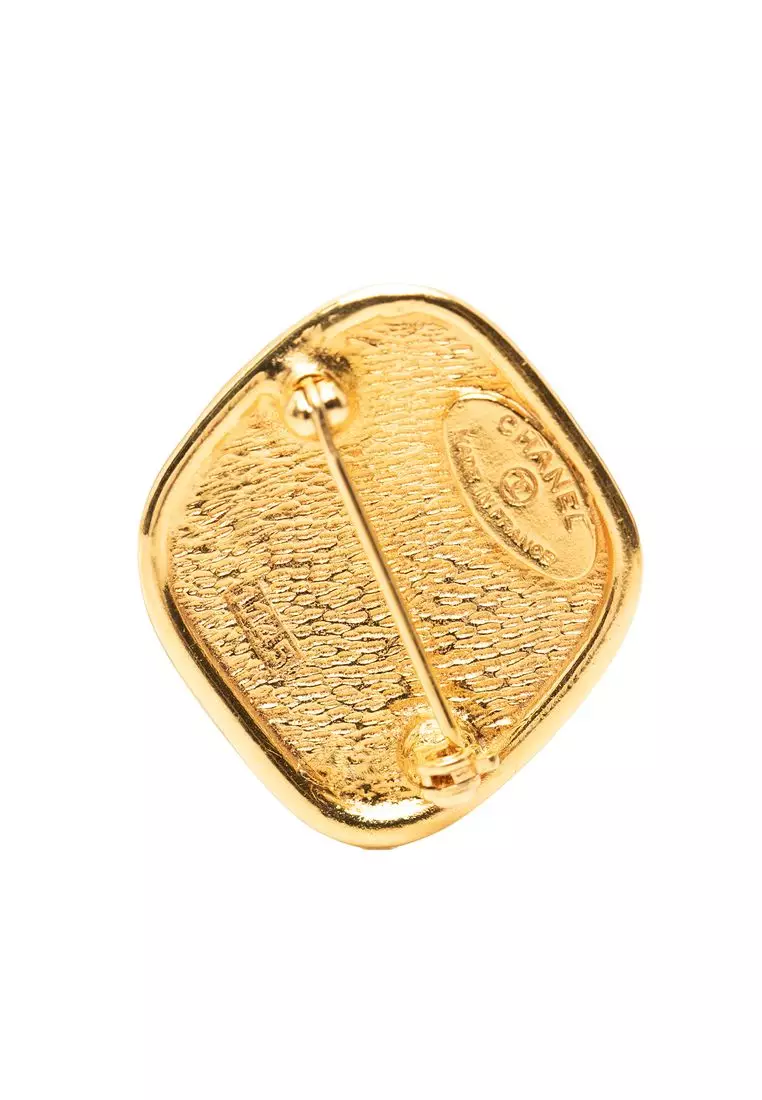Chanel Pre-Loved Chanel Gold Plated 31 Rue Cambon Diamond Brooch