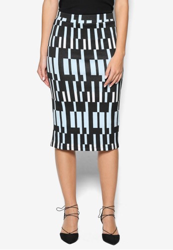 Block Print Tube Skirt, 服飾,zalora 衣服評價 服飾