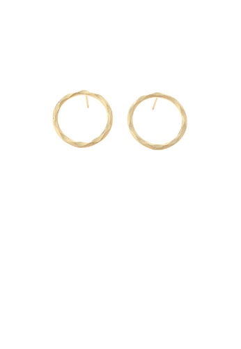 Glamorousky silver 925 Sterling Silver Plated Gold Simple Fashion Geometric Circle Stud Earrings 8DA45AC5AEB219GS_1
