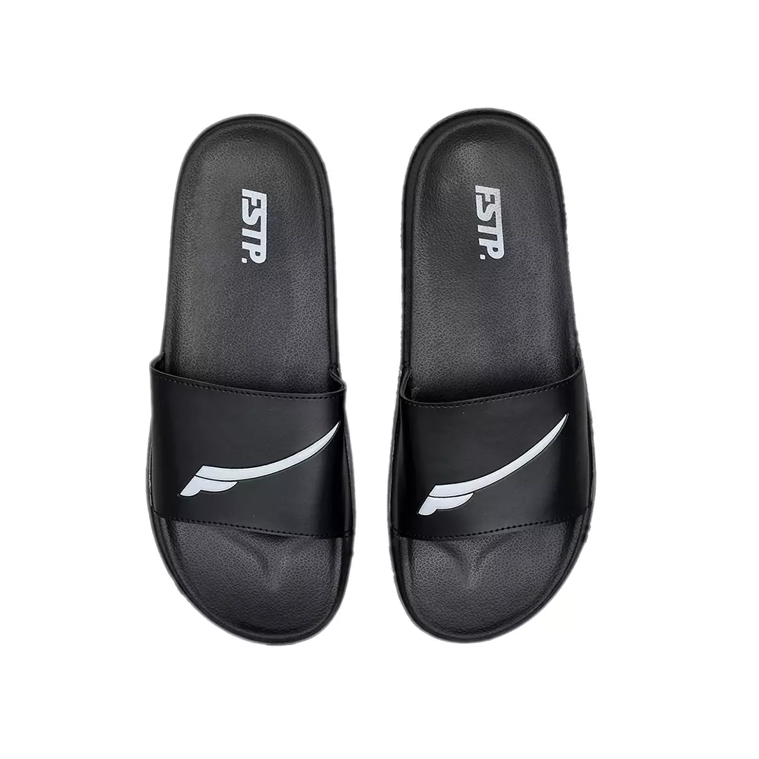 Soul Black White Sandal Pria Slide Footstep Footwear