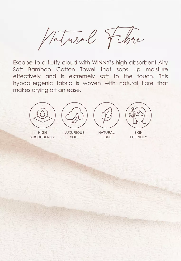 Buy Winny Winny Airy Soft Bamboo Cotton (Face Towel) Online | ZALORA ...