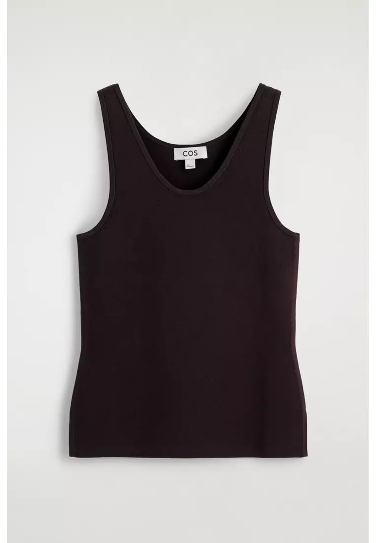 KNITTED SCOOP-NECK TANK TOP