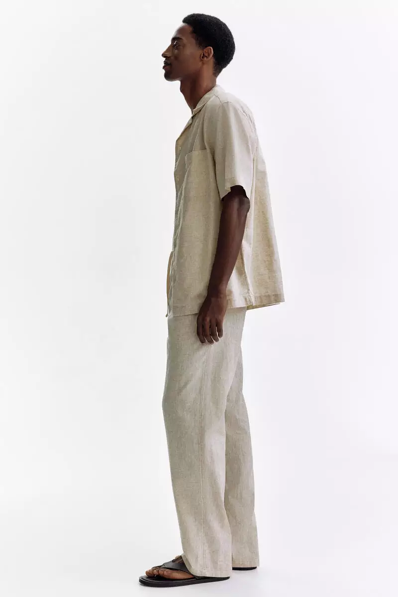 Regular Fit Linen-blend trousers