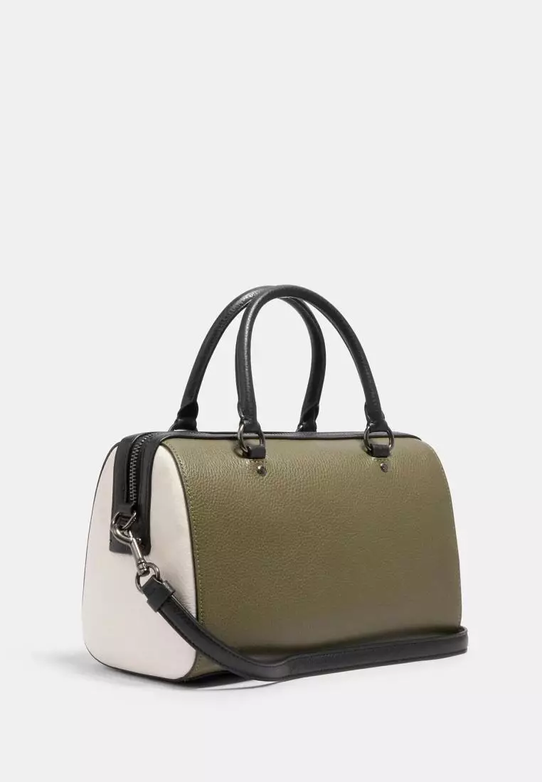 Jual Coach Coach Rowan Satchel In Colorblock Kelp Multi Original 2023