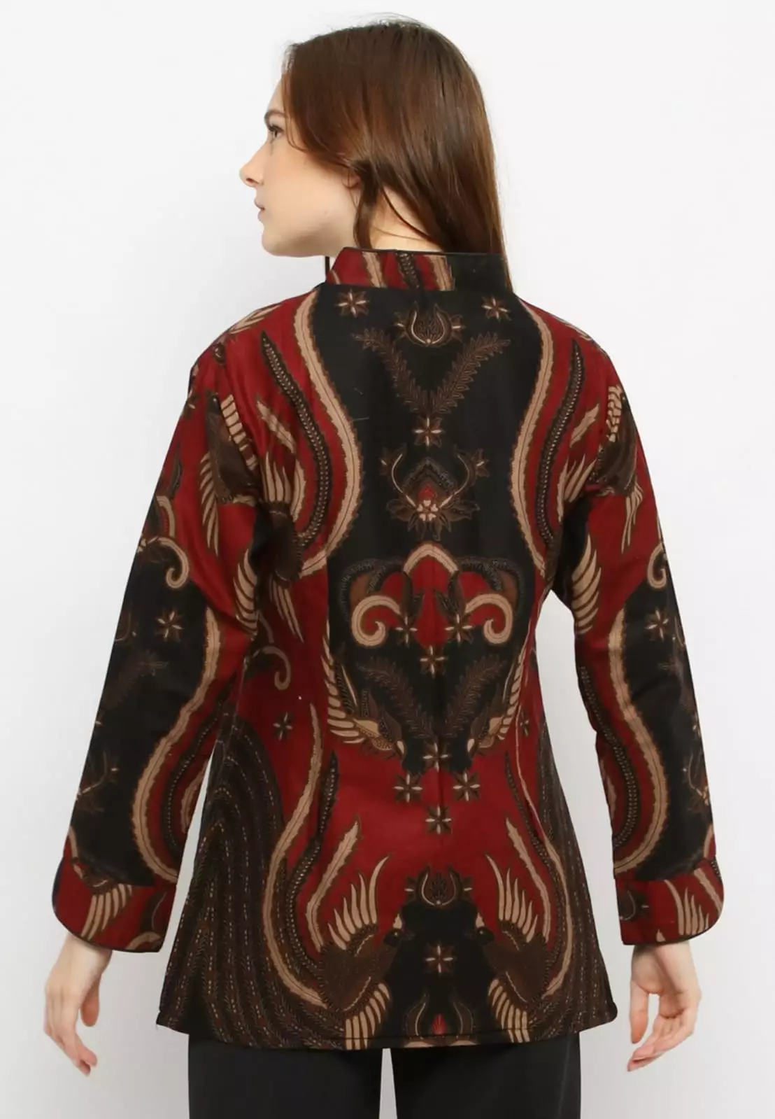 Blouse Batik Halayudha Maron Premium Slimfit Elegant