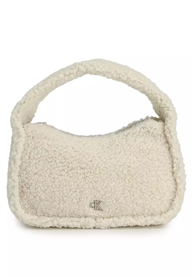 【 】Women's CKJ Block Sherpa Mini Bag Ivory Buy Calvin Klein Sherpa Mini Zip Bag - Calvin Klein