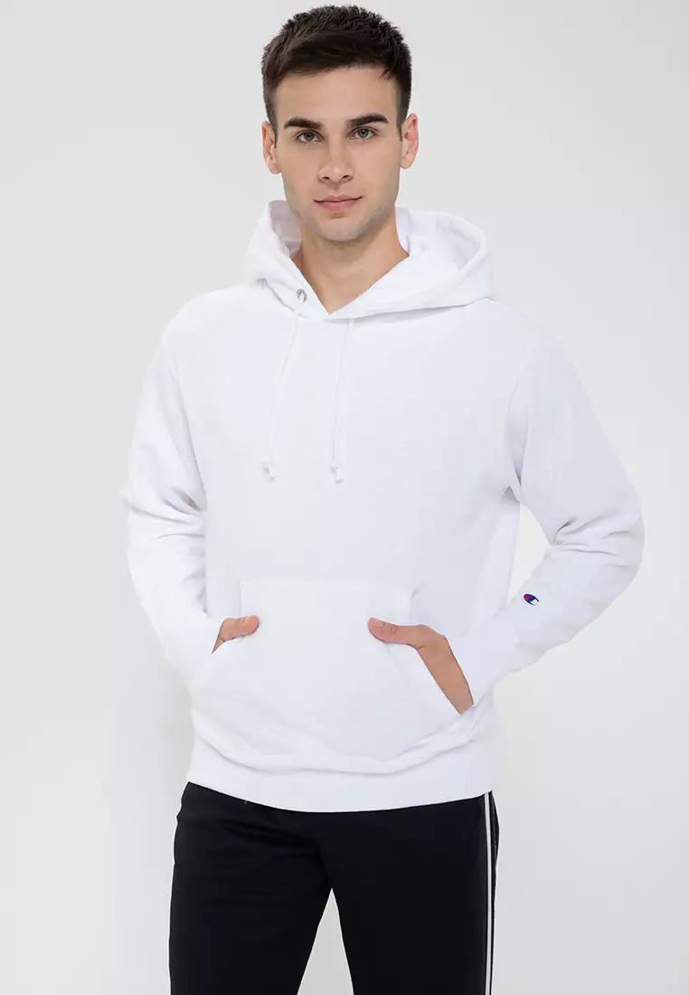 Champion white clearance hooded sweatshirt