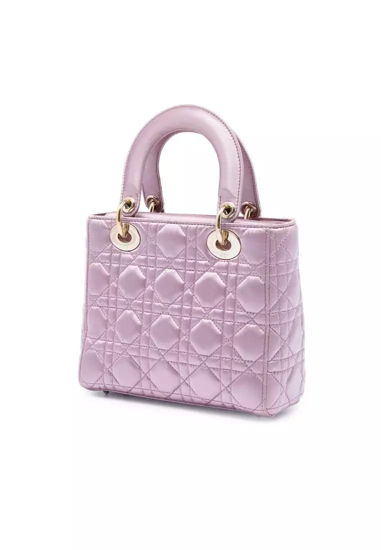 Pre-Loved Dior Small Satin Cannage Swarovski Lady Dior