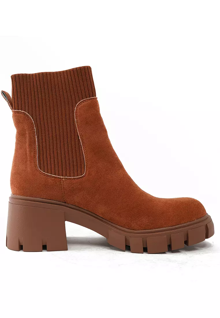 Discount on Twenty Eight Shoes  shoes - SKU: Knitted Stitched Suede Chelsea Boots Wty2030-12