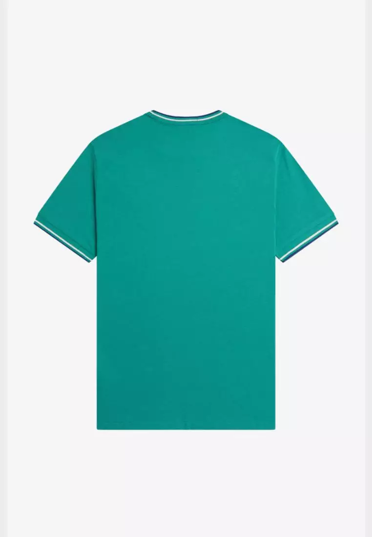 Fred Perry M1588 Twin Tipped T-Shirt (Deep Mint / Snow White / Soho Eclipse)