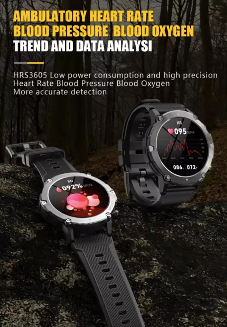 智能手表128M，OLED 360x360高分辨率屏幕，蓝牙通话，300mAh电池，IP68防水