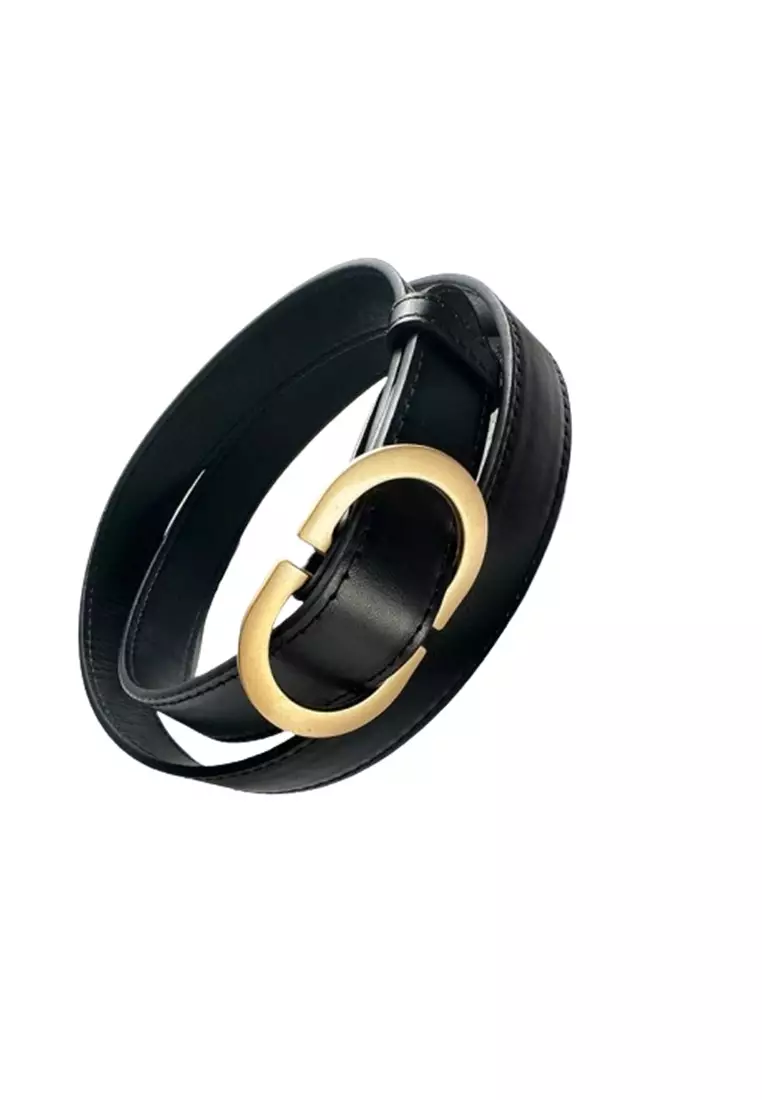 Hamlin Ikat Pinggang Wanita PU Leather Korean Style Fashion ORIGINAL - Black