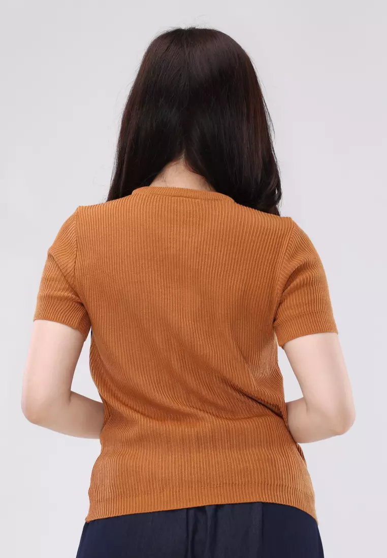 Knitted Short Sleeves Top