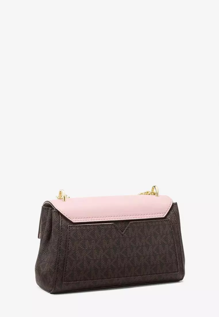 Jual Michael Kors Michael Kors Lita Small TwoTone Logo and Leather
