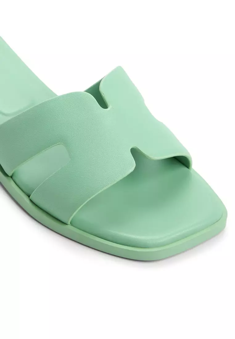 【ALDO】 ★ フラット スライド サンダル ★ CARIA ★ GREEN ALDO】 ☆ フラット スライド サンダル ☆ CARIA ☆ GREEN