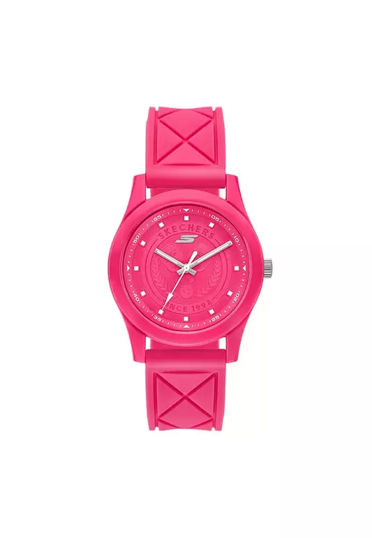 Pickleball Embossed Dial Pink Silicone Strap Analog Watch SKC-SR8106