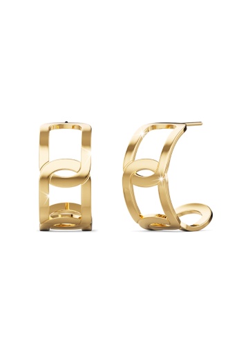 Krystal Couture gold Intercross Hoop Gold Layered Earrings 23974ACC15999AGS_1