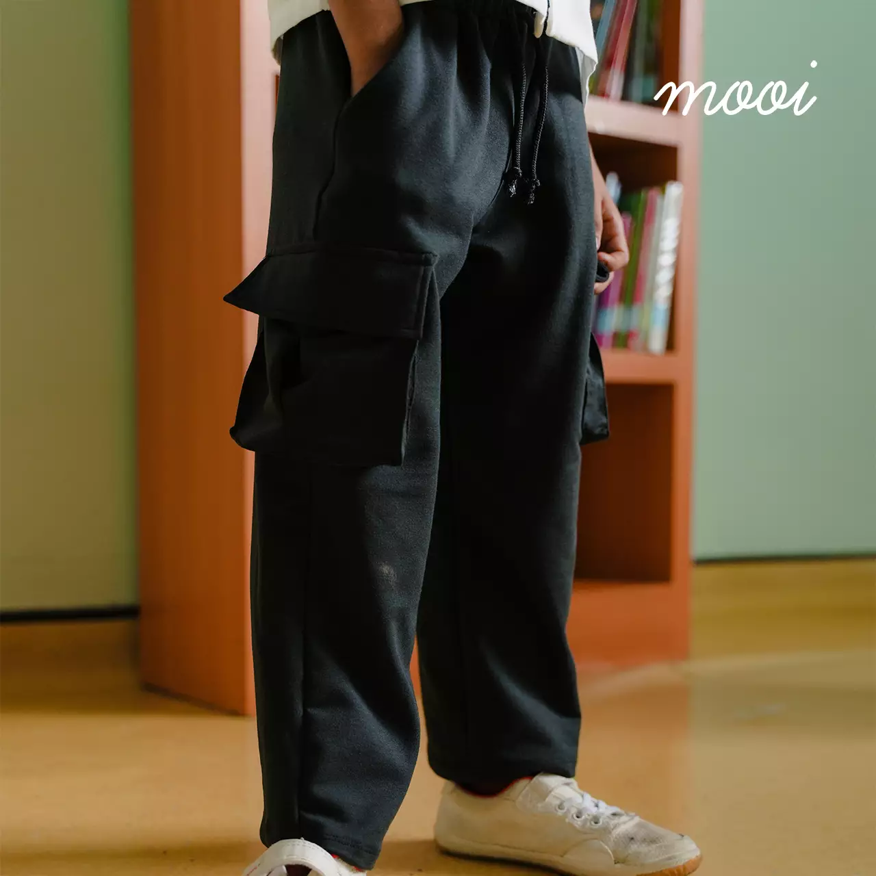 Mooi Celana Panjang Cargo Anak Laki-Laki Calvin Cargo Pants - Grey